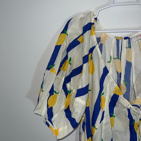 Fantastic Fawn Lemon Print romper with Blue Stripes small - Picture 5 of 15